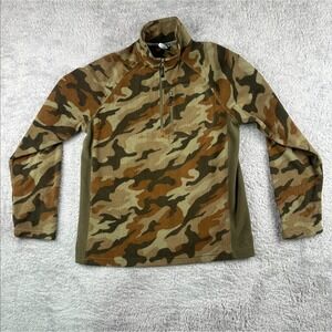 Vintage Starter Fleece Pullover Mens Medium Camo Excellent Quarter Zip